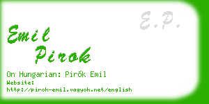 emil pirok business card