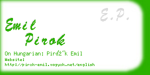 emil pirok business card